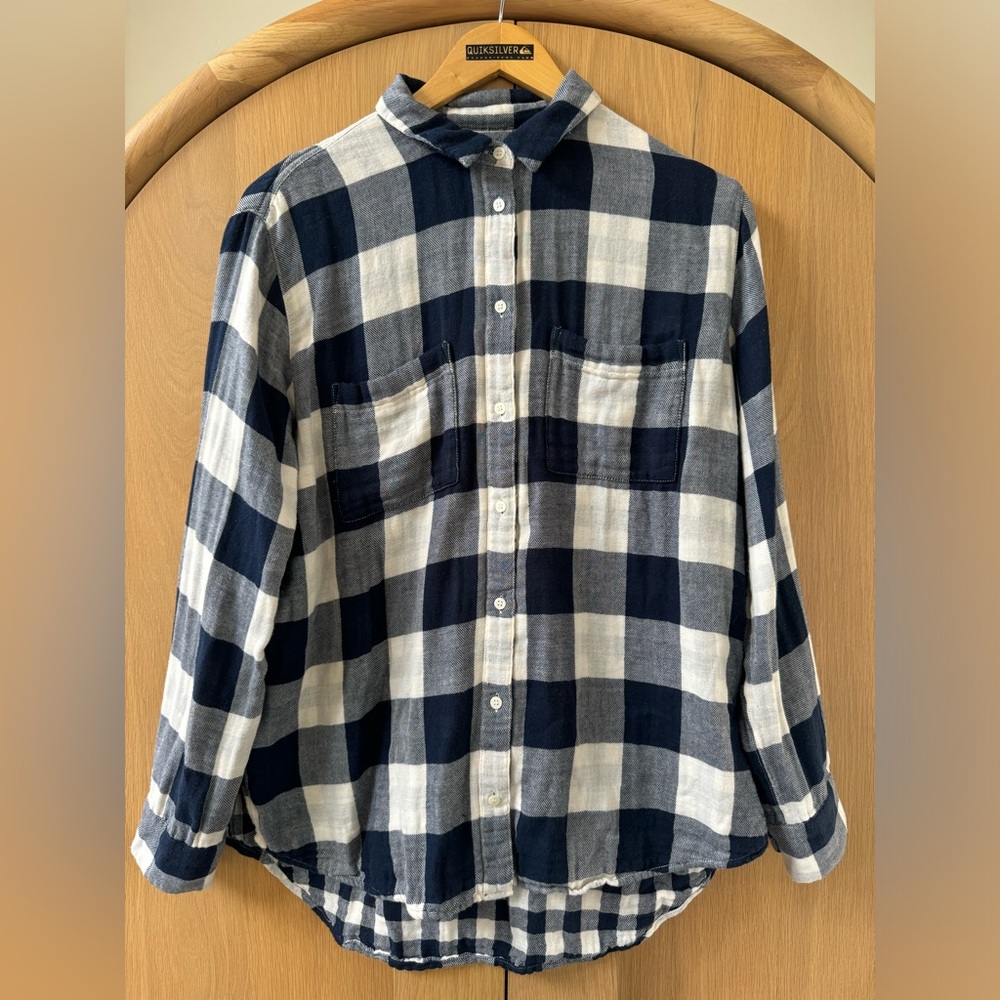Madewell Button Down Shirt Buffalo Navy Blue Plaid Size M